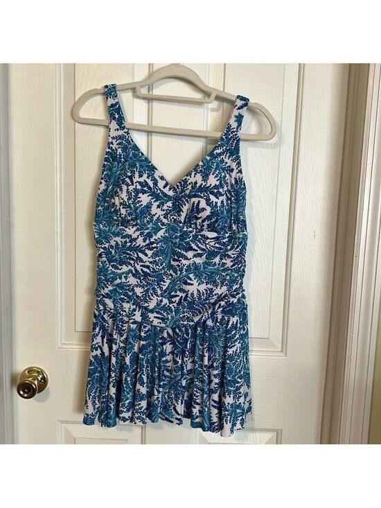 Catalina Other - Catalina one piece swimsuit. Blue floral, preowned, Size 1X, 16W.